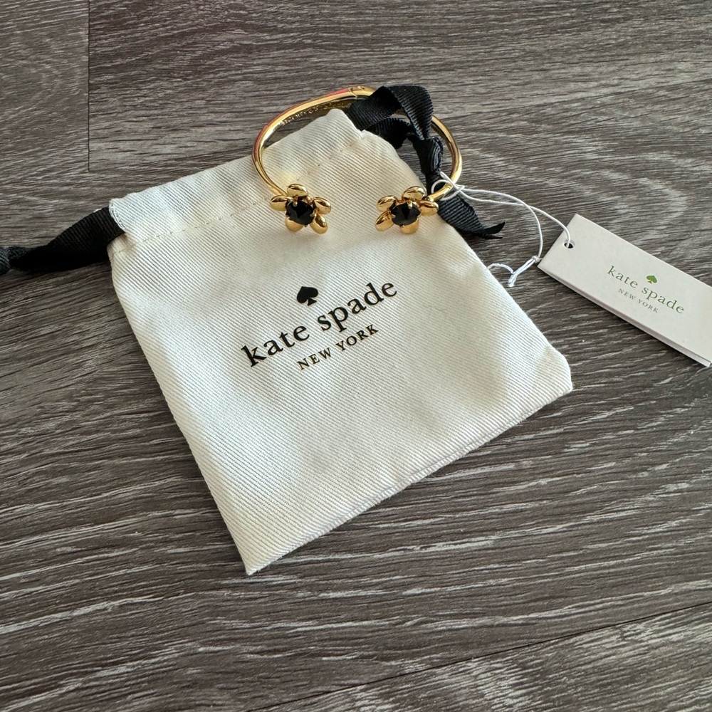 Kate Spade Black and Gold Flower Bracelet